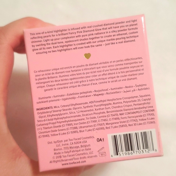 NIB Too Faced Diamond Light Fire Highlighter in Fancy Pink Diamond - Picture 7 of 10